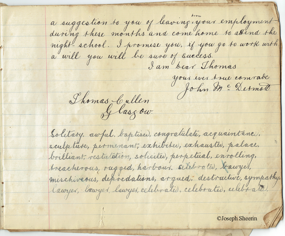 Letter to Thomas Cullen Glasgow 3-11-1902 2